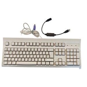 Keytronic Model E05366SPPS2-C Wired PS/2 Spanish Keyboard with USB Adapter